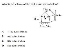 What is the volume of the bird house shown below?The bird hou... | Filo