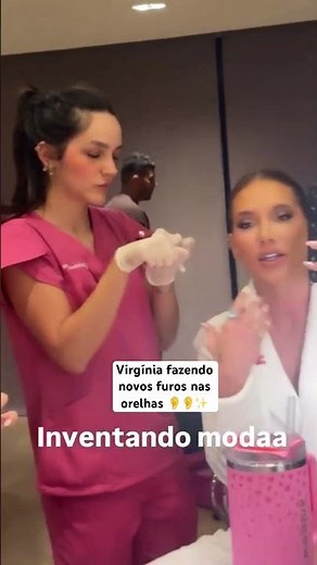 Virginia getting new piercings in her ears #virginiafonseca #shorts