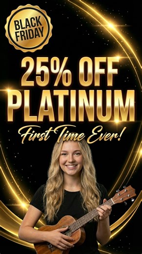 BLACK FRIDAY UKULELE DEAL! 🎉 For the first time ever, Uke Like The Pros is offering 25% OFF Platinum Monthly — now the same monthly price as yearly 👀 * FREE week included! You get: 🎶 All 40 ukulele courses 📅 Live lessons every week 🔥 New courses early releases 🏆 Challenges & giveaways 📥 TABs, charts, and full resources Deal ends Dec 1 (Cyber Monday) ⏳ Don’t miss this Black Friday ukulele sale! Join now: ukelikethepros.com/ #ukulele #ukelelife #ukelikethepros #blackfridayukuleledeal #ukule
