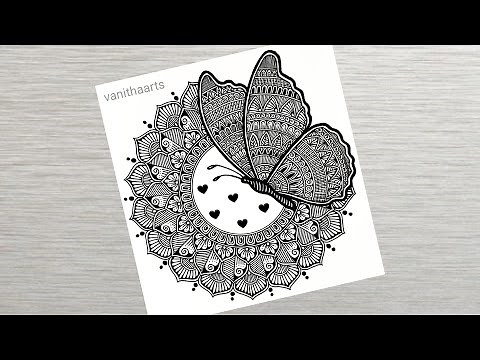 Butterfly Mandala Art | Mandala Art for Beginners Step-by-Step Tutorial #vanithaarts #butterfly