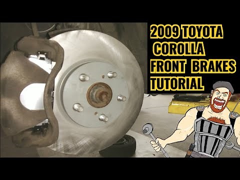 2009 - 2013 TOYOTA COROLLA FRONT BRAKES TUTORIAL / FRONT PADS + ROTORS 2009 2010 2011 2012 2013