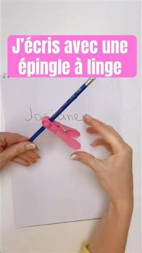 ✍🏻Je place une épingle à linge dans la paume pour améliorer ma prise du crayon ?