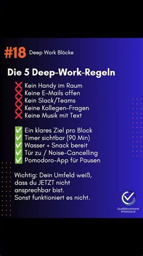 BUSINESS HACK #18 – Deep Work Blöcke ⏱