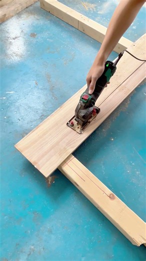 Cutting plywood sheets? This mini saw handles the long side. #woodworking #tools #hychikatools