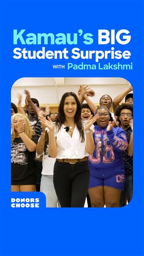 Day 2 of Kamau’s Big Student Surprise ✨🎉 Padma Lakshmi stopped by LaGuardia High School and met some seriously inspiring students. Their energy and creativity made the day unforgettable! 💫 Make a difference for students near you by visiting DonorsChoose.org/Padma. If we hit 10,000 donations, W. Kamau Bell will unlock a special match! 🚀 | DonorsChoose