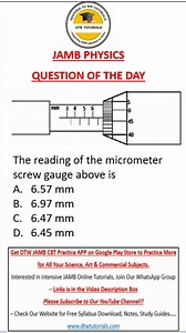 \nJAMB Physics Micrometer Screw Gauge - question solved!