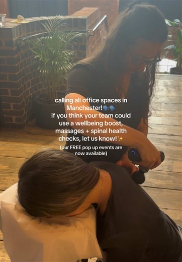 ⭐️Think YOUR team could use some free massages, spinal health or posture checks 1-1 consultations with our experts?! ☺️Send us a DM to book in for August! #corporatewellness #corporate #corporatetiktok #corporatewelfare #wellbeingatwork #manchester