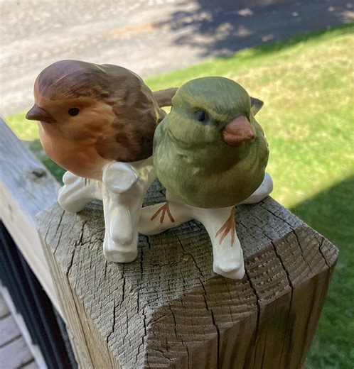 Vintage Goebel Bird Figurines: West German Robin & Sparrow Set - Etsy