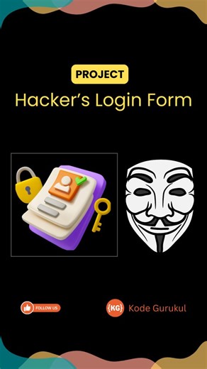 Kode Gurukul | Web Development | HTML | JavaScript | CSS | 🌊 Here is very beautiful and attractive Hacker's login form made using HTML and CSS. 💡 This form has option to show/hide the login using... | Instagram