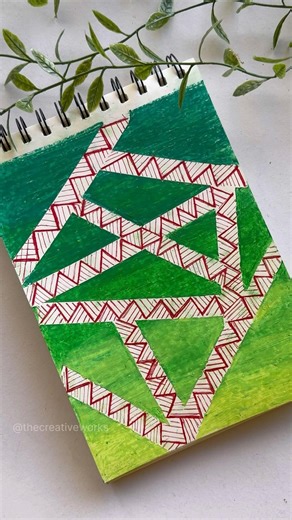 🍃oil pastels blending hack | masking tape art #shorts #trending #thecreativeworks