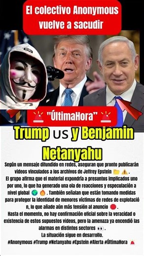 #ÚltimaHora 🚨🌐El colectivo Anonymous vuelve a sacudir el escenario internacional