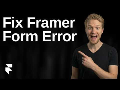Fix Framer Form Error (2026 Easy Guide)