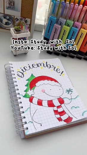 La mejor portada escolar que podrás hacer para Diciembre 💜 Recuerden que seguimos con ideas casi todos los días de portadas escolares 🤩 #reels #asmr #plumones #pintar #plumones #studygram #studywithsol #apuntesbonitos #flork #ideadeportada #ideadeseparador | Study with Sol
