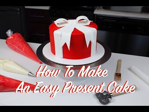 Easy Christmas Present Cake | CHELSWEETS