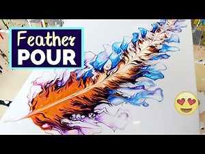 Must See🤩 Acrylic Pouring Feather with Negative Space - MIND-BLOWING! Fluid Art for Beginners