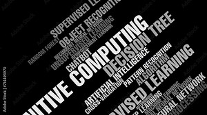 Ai artificial intelligence technology utilizing machine learning, natural language processing, and deep learning on black background