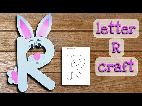 letter R craft | rabbit craft with letter R printable template| alphabet craft idea