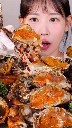 Juicy Soy-Marinated Tiger Crab 🦀 | ASMR Seafood Eating Show | Mukbang