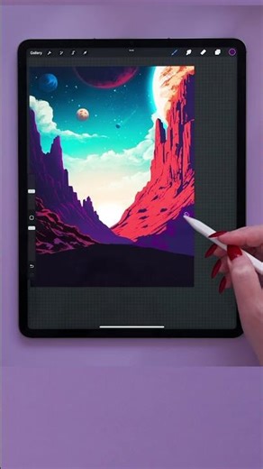 Dreamy Fantasy Space Poster in #procreate