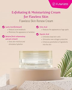Are you ready to unveil a complexion that's truly flawless? 💖 Here's our revolutionary Flawless Renew Cream, an extraordinary exfoliating and moisturizing formula that will transform your skin. ✨ Our advanced formula gently exfoliates, removing dead cells and impurities, to reveal a fresh, radiant complexion. it also moisturizes the skin for a healthy and youthful look. 😍 Get yours now! 🛒Flawless Online Shop: https://shop.flawless.com.ph #RenewCream #SmoothSkin #BeautyBeginsHere | Flawless Fa