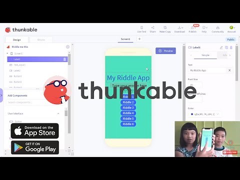 How to Create a MOBILE APP in Thunkable: Riddle Game to Play with Friends