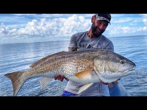 Huge Bull Redfish over 30 pound with Popping Cork - HD by Catfish World