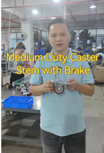 Medium Duty Caster Stem with Brake #CMCL_Casters #caster #manufacturer #equipment #machine
