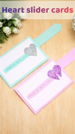 DIY Heart slider cards #shortsfeed #howtomake #papercraft #diy #diycard