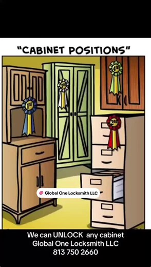 Need secure and reliable cabinet locks? 🔑 From homes to offices, we install, repair, and replace cabinet locks to keep your valuables safe. Fast, affordable, and trusted locksmith services you can count on! #tampalocksmith #locksmithintampa #locksmithtampa #hillsboroughcounty #pinellascounty