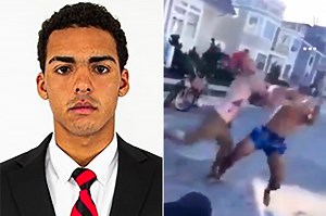 Rutgers football player viciously knocked out in street fight: video