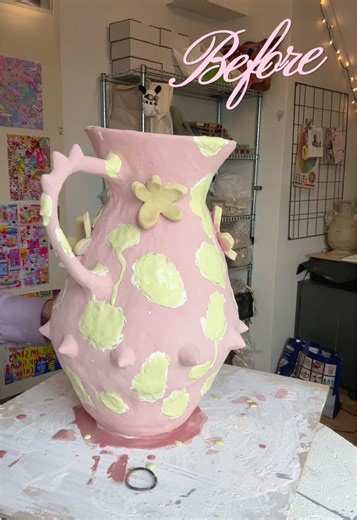 i always love a before/after video of glazes 🌷🌀 #creative #ceramics #pottery #glaze #art
