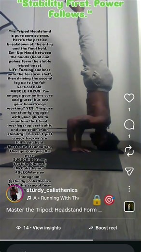 Master the Tripod: Headstand Form Breakdown 🧠......like and subscribe 🎯