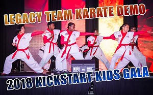 Kickstart Kids Legacy Demo Team, comprised of KSK students, alumni, and instructors, performance at the 2018 Kickstart Kids Gala celebrating 25 years of character through karate. | Kickstart Kids