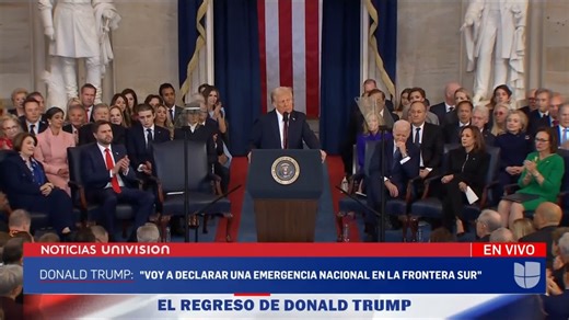 🇺🇸 "Voy a declarar una emergencia nacional en nuestra frontera sur", dijo Donald Trump al pronunciar su segundo discurso presidencial. ➡️ El mandatario habló de las acciones ejecutivas que firmará como prioridad. #InaugurationDay #ElRegresoDeTrump | Univision