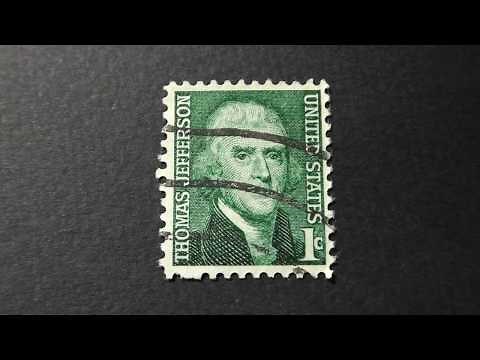 Postage stamp. USA. U.S. Postage. Thomas Jefferson. Price 1 cent
