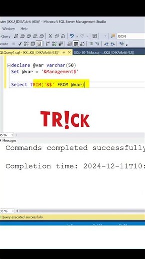 SQL Tricks | TRIM can remove more than SPACES! #summerofgoals