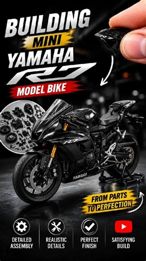 Building a Mini Yamaha R7 Model Bike 🔥 | Satisfying Assembly #shorts