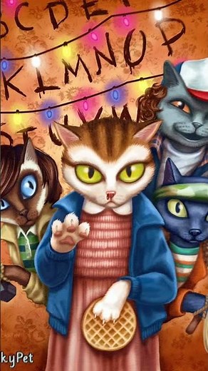 Stranger Things Cat Art and Experience!