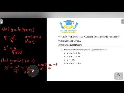Differentiating natural logarithmic functions