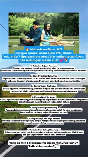 Pacaran Sehat Saat Kuliah 7 Trik Biar Cinta & IPK Tetap Oke #shorts #quotes #motivation #viralvideo