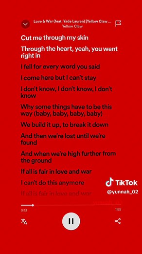 Yellow Claw - Love & War (feat. Yade Lauren) #music #letrasdecanciones #จดหมาย #буквы #lyric #spotify #musicas #yellowclaw