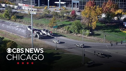 Truck crash spills dirt on Higgins Road at I-290 in Schaumburg