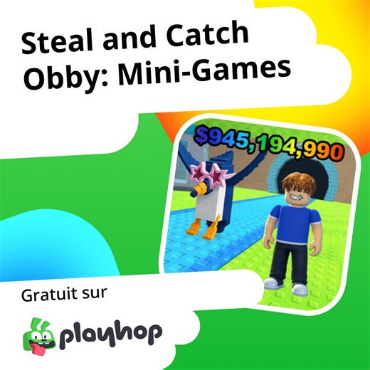 Steal and Catch Obby: Mini-Games: Jouez en ligne gratuitement sur Playhop