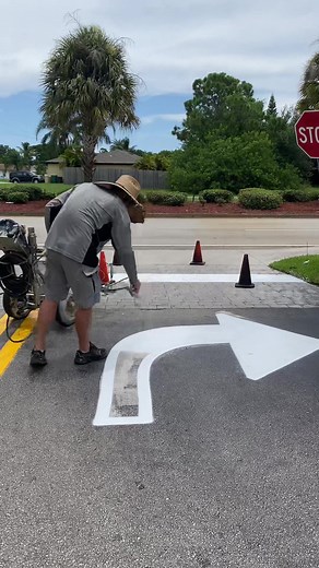 Parking lot painter #asphaltcare #satisfying #satisfaction #striping