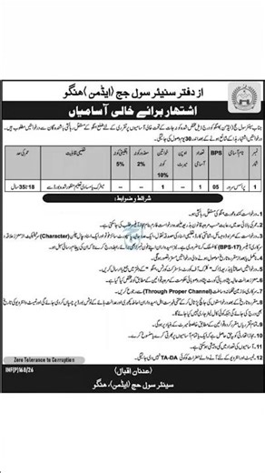 Process Server Job 2026 | Civil Court Hangu