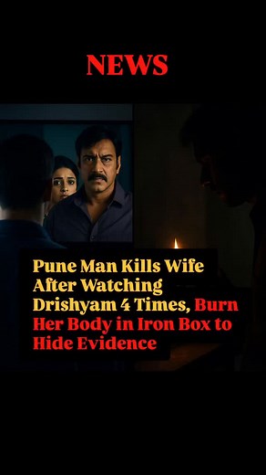A man from Pune, Sammer Jadhav, killed his wife Anjali after watching the movie Drishyam four times. He suspected her of having an affair. To hide the crime, he strangled her, burned the body in an iron box inside a rented godown, and scattered the ashes in a river. Later, he filed a fake missing complaint to mislead the police, but was caught after investigation and confessed to the crime. | Ajeet Singh