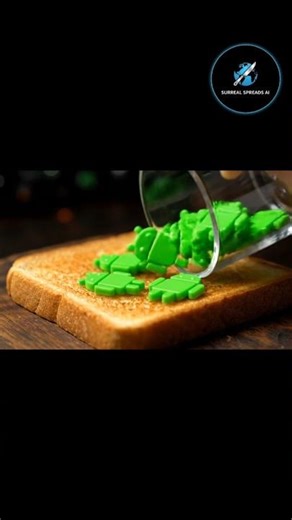 Spreading Android Robot! 🤖💚 | Neon Green ASMR #Android #Shorts #Satisfying #AI #Tech #Viral