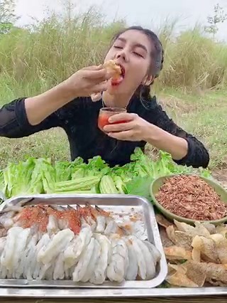 1.6M views · 63K reactions | Eat shrimp with chili sauce delicious | Primitive TV | Facebook