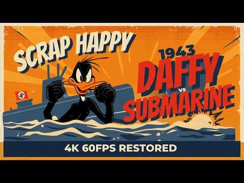 Scrap Happy Daffy (1943) | Daffy Duck vs Nazi SUBMARINE | WW2 Propaganda Cartoon | 4K 60fps Restored