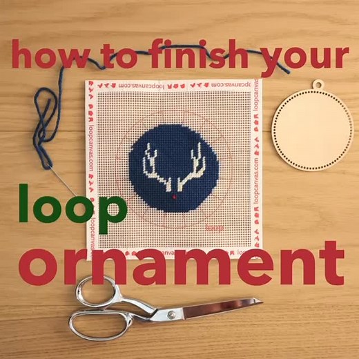 finish your ornament! everything included in your order. shipping on us! have fun, happy stitching! | Loop
